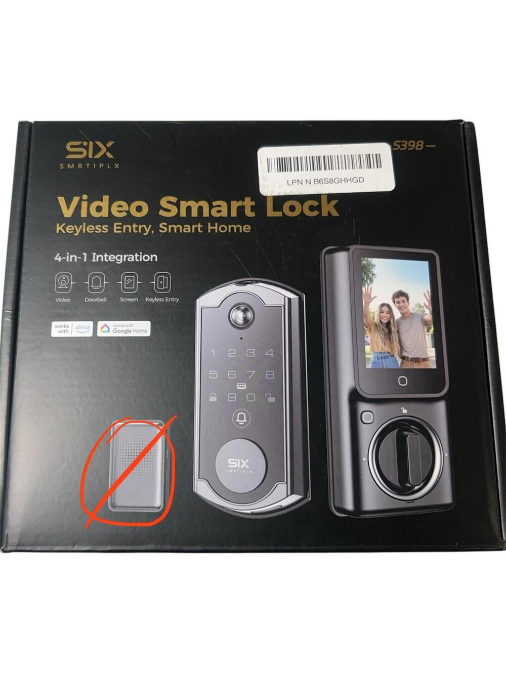 SIX SMRTIPLX 4 In 1 Integration Video Smart Lock: Model S398 - Open Box / READ